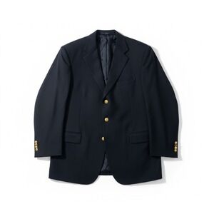 Brooks‎ Brothers Brooksease Loro Piana Wool Navy Blazer Gold Button Men's 45R